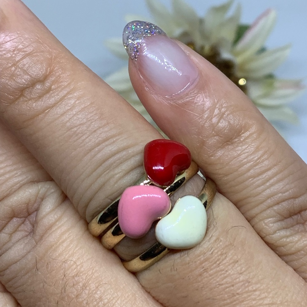 Stackable Ceramic Heart Fashion Rings -[JW-115] - Picture 6 of 7